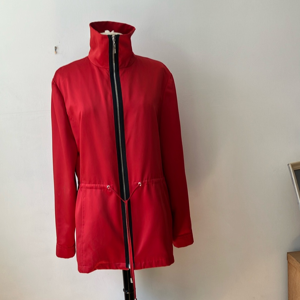 St. John Sport Red Satin Windbreaker Size 10-12